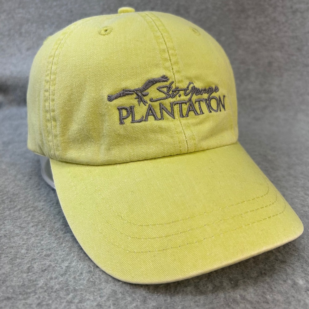 St George Plantation Unisex Yellow Adams Baseball Hat Leather Strap OSFM